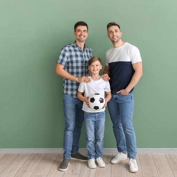 two-couple-with-a-kid gay couple with their kid